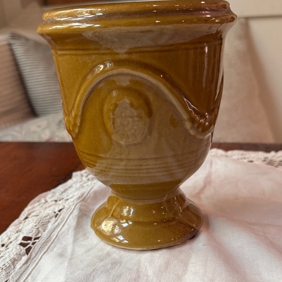 Other - French Anduze type pottery planter with an ochre yellow glaze